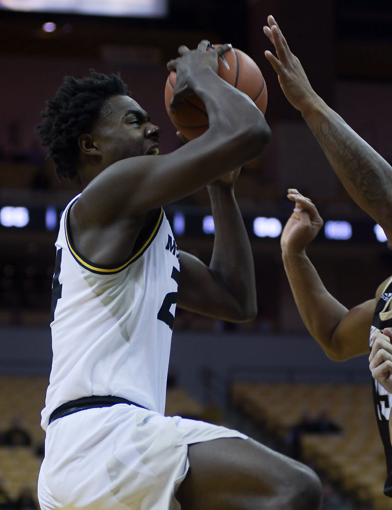Missouri's Kobe Brown jumps for a shot